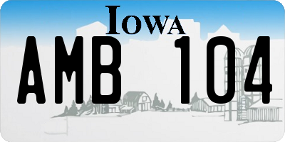 IA license plate AMB104