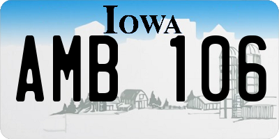 IA license plate AMB106