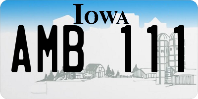 IA license plate AMB111