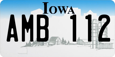 IA license plate AMB112