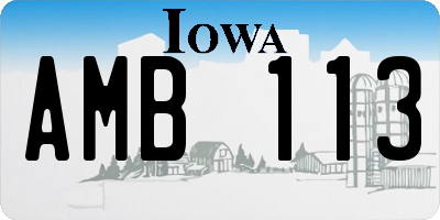 IA license plate AMB113
