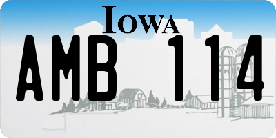 IA license plate AMB114