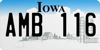 IA license plate AMB116