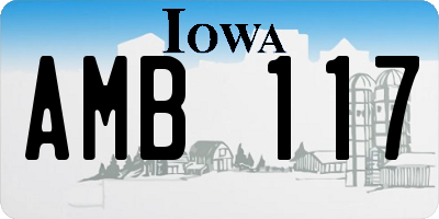 IA license plate AMB117