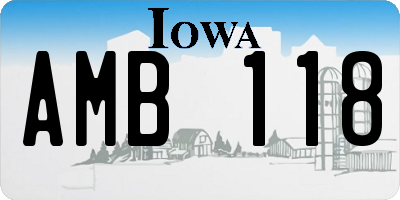 IA license plate AMB118