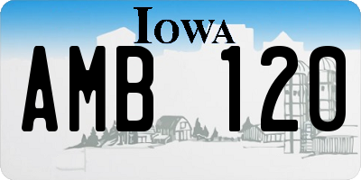 IA license plate AMB120