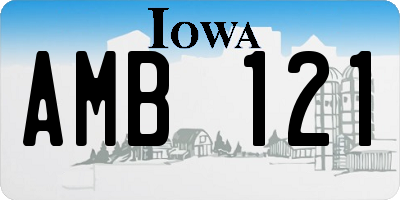 IA license plate AMB121