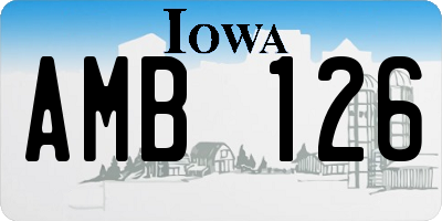 IA license plate AMB126