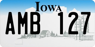 IA license plate AMB127