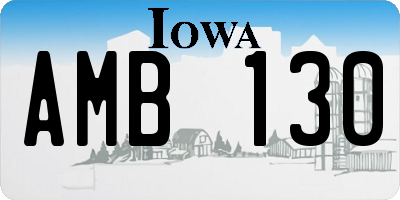 IA license plate AMB130