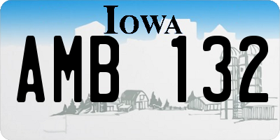 IA license plate AMB132