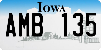IA license plate AMB135
