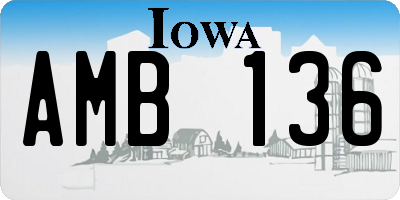 IA license plate AMB136