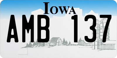 IA license plate AMB137