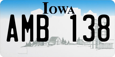 IA license plate AMB138