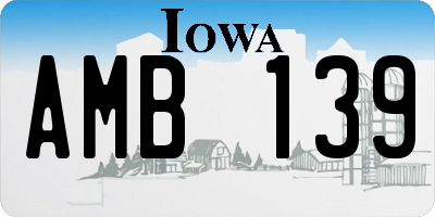 IA license plate AMB139