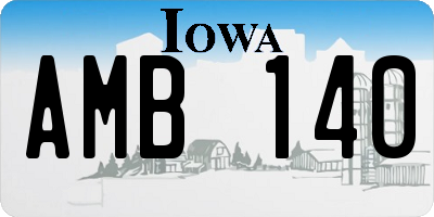 IA license plate AMB140