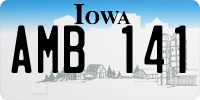 IA license plate AMB141