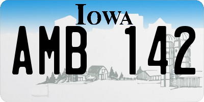 IA license plate AMB142