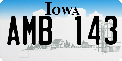 IA license plate AMB143