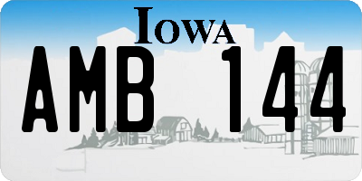 IA license plate AMB144