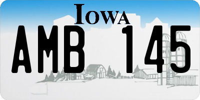 IA license plate AMB145