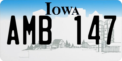 IA license plate AMB147