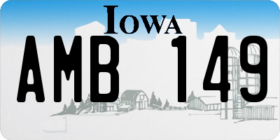 IA license plate AMB149