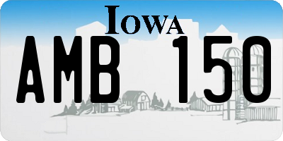 IA license plate AMB150