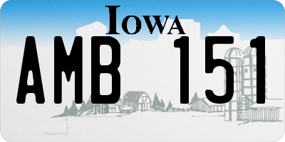 IA license plate AMB151