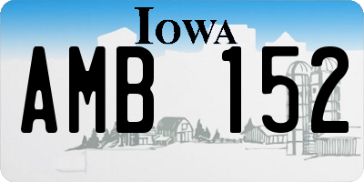 IA license plate AMB152