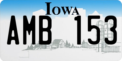 IA license plate AMB153