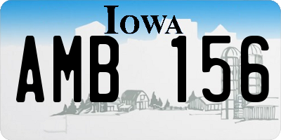 IA license plate AMB156