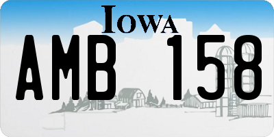 IA license plate AMB158