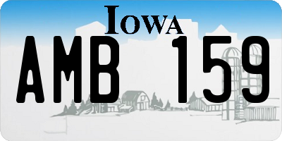 IA license plate AMB159