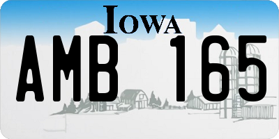 IA license plate AMB165