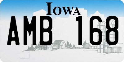 IA license plate AMB168