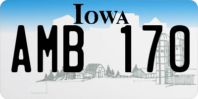 IA license plate AMB170