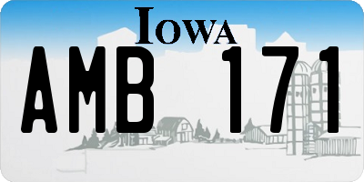 IA license plate AMB171