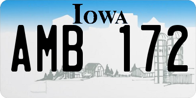 IA license plate AMB172