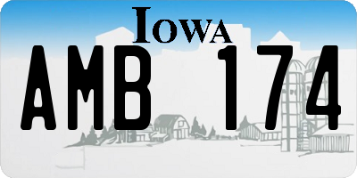 IA license plate AMB174