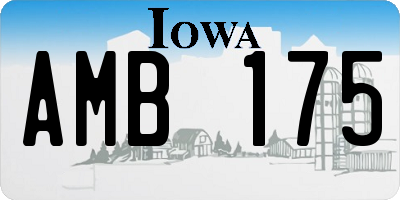 IA license plate AMB175
