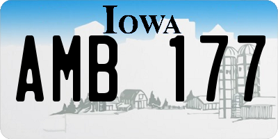 IA license plate AMB177