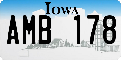 IA license plate AMB178