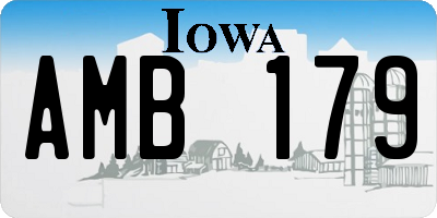 IA license plate AMB179