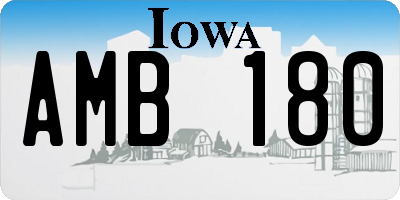 IA license plate AMB180