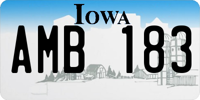 IA license plate AMB183