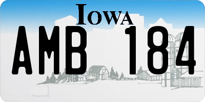 IA license plate AMB184