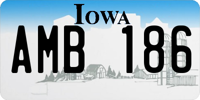 IA license plate AMB186