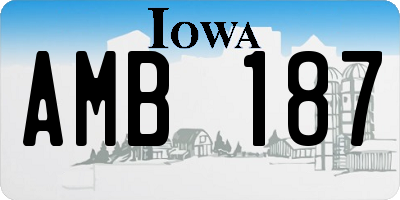 IA license plate AMB187